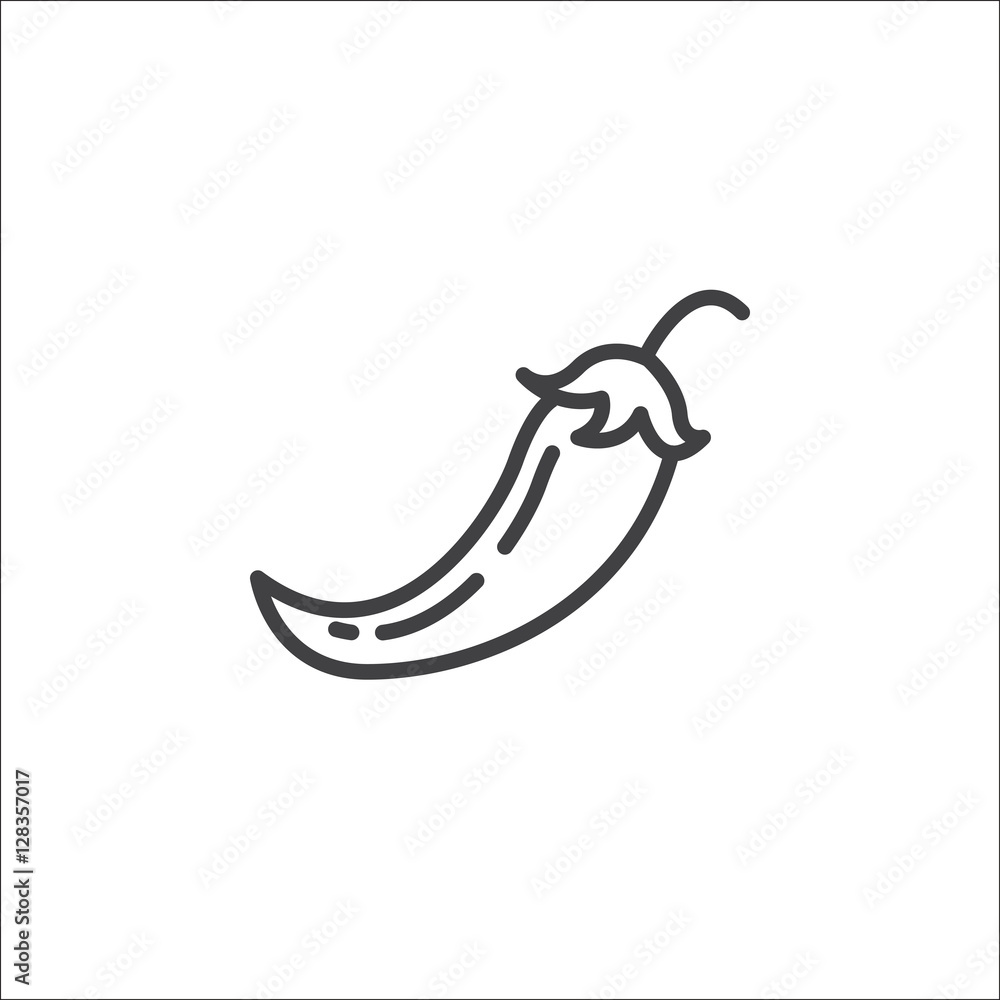 Chili Pepper Line Icon Outline Vector Sign Linear Pictogram Isolated On White Logo Illustration Stock ベクター Adobe Stock