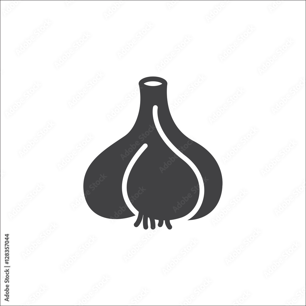 Garlic icon vector, filled flat sign, solid pictogram isolated on white, logo illustration Garlic icon vector, filled flat sign, solid pictogram isolated on white, logo illustration