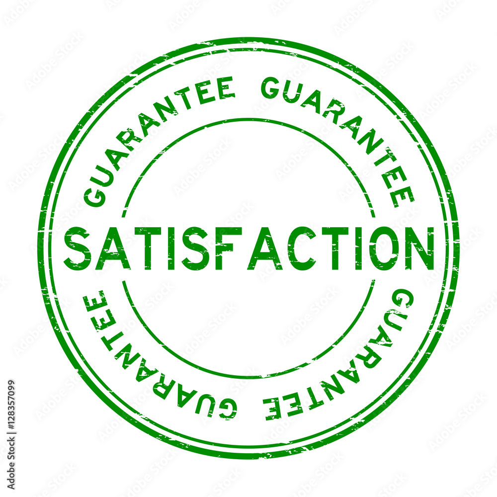 Grunge green satisfaction guarantee round rubber stamp Grunge green satisfaction guarantee round rubber stamp