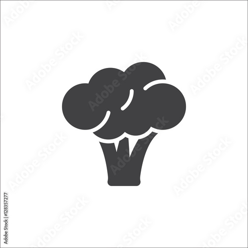 Broccoli icon vector, filled flat sign, solid pictogram isolated on white, logo illustration