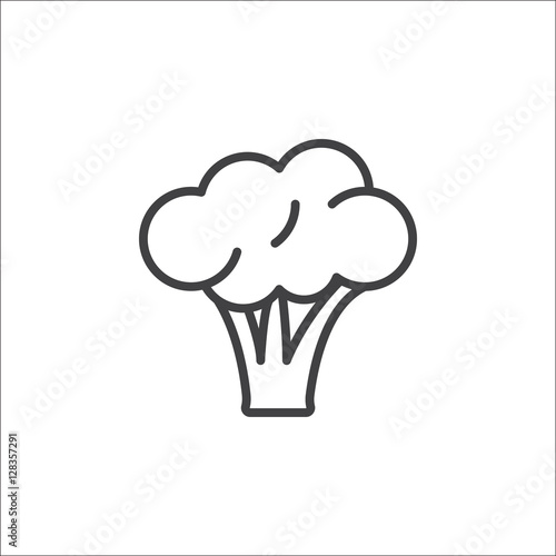 Broccoli line icon, outline vector sign, linear pictogram isolated on white. logo illustration