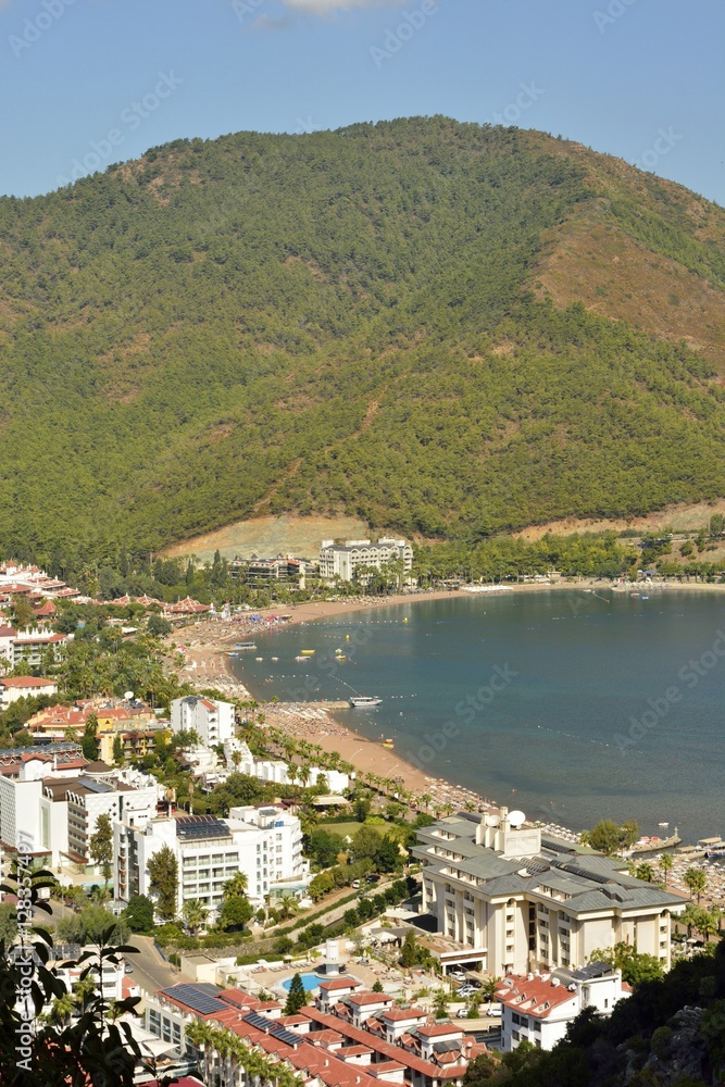 View over Icmeler suburb of Marmaris resort town in Turkey. View over Icmeler suburb of Marmaris resort town in Turkey.