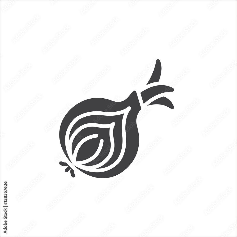 Onion icon vector, filled flat sign, solid pictogram isolated on white, logo illustration Onion icon vector, filled flat sign, solid pictogram isolated on white, logo illustration