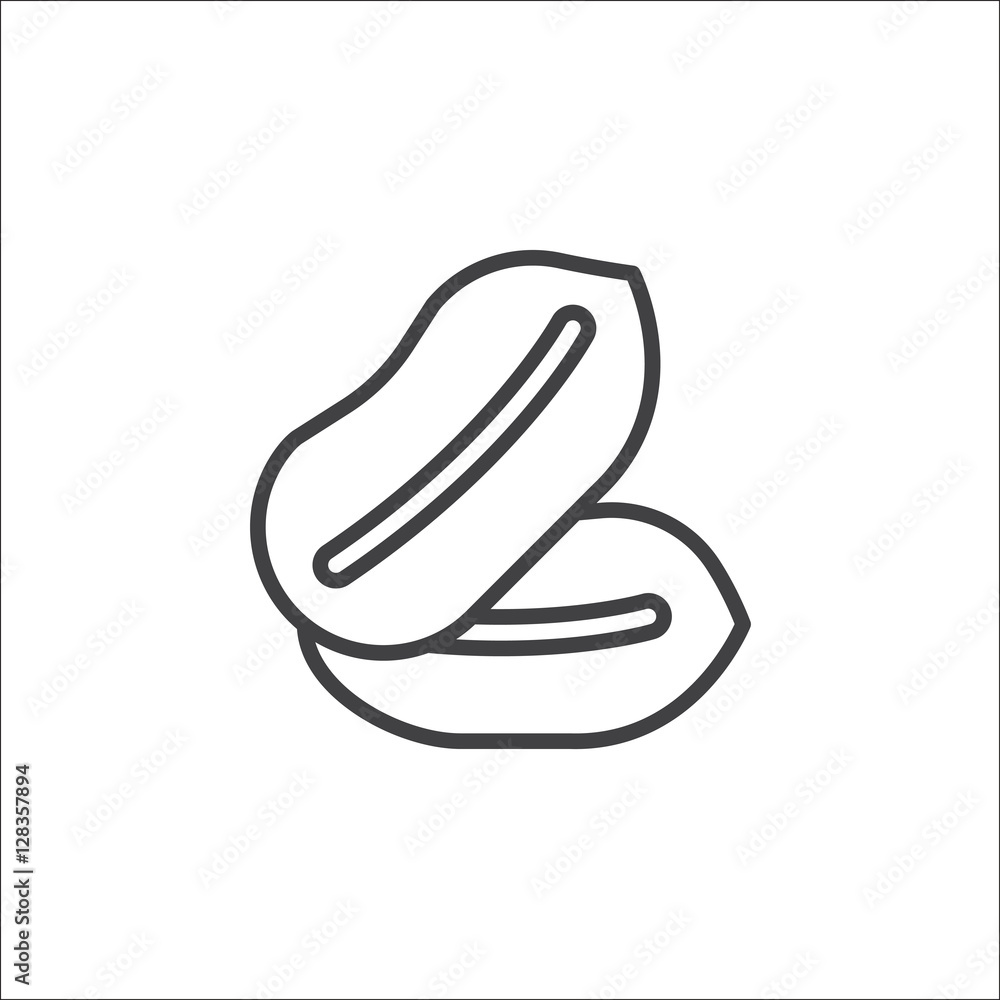 Peanuts line icon, outline vector sign, linear pictogram isolated on white. logo illustration Peanuts line icon, outline vector sign, linear pictogram isolated on white. logo illustration