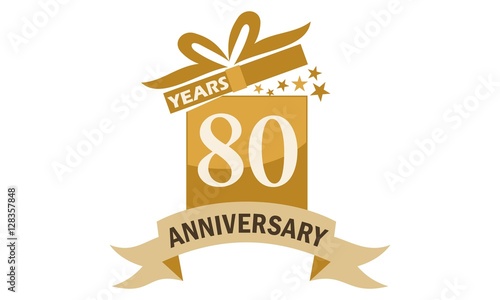 80 Years Gift Box Ribbon Anniversary 