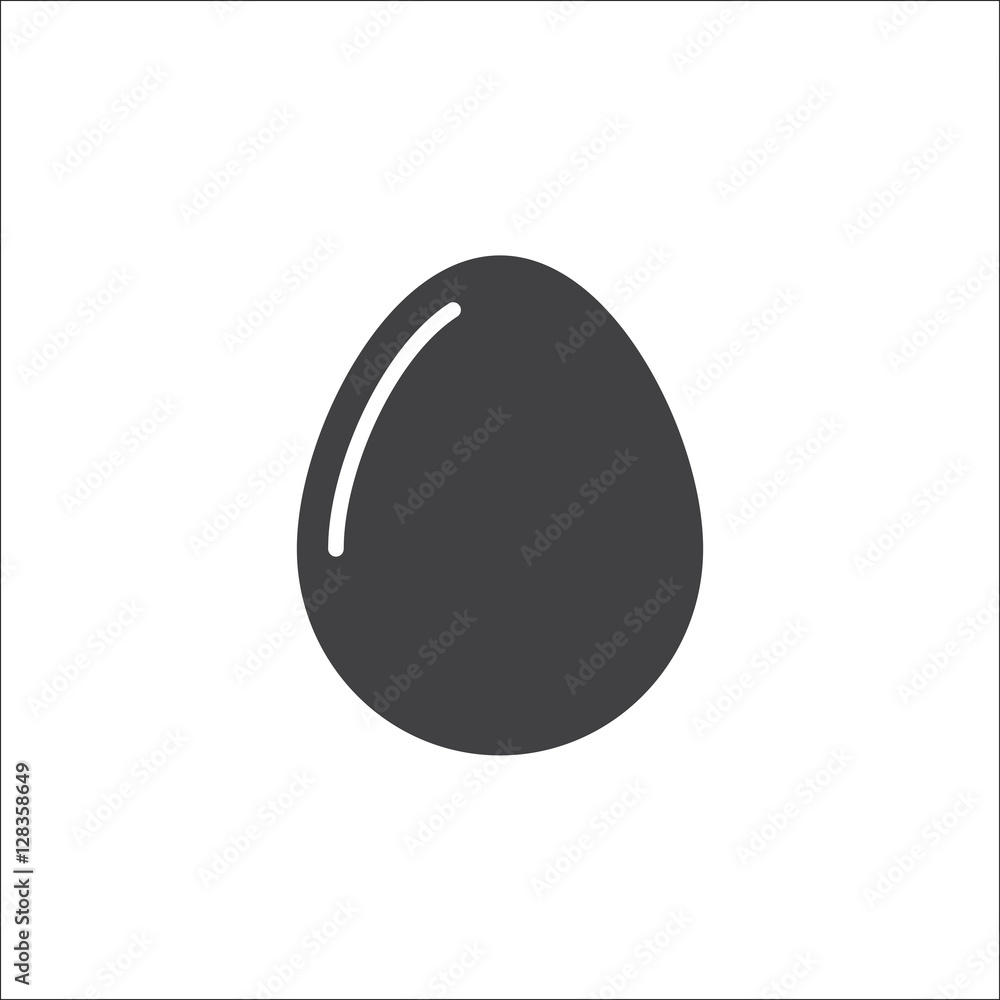 Egg icon vector, filled flat sign, solid pictogram isolated on white, logo illustration Egg icon vector, filled flat sign, solid pictogram isolated on white, logo illustration