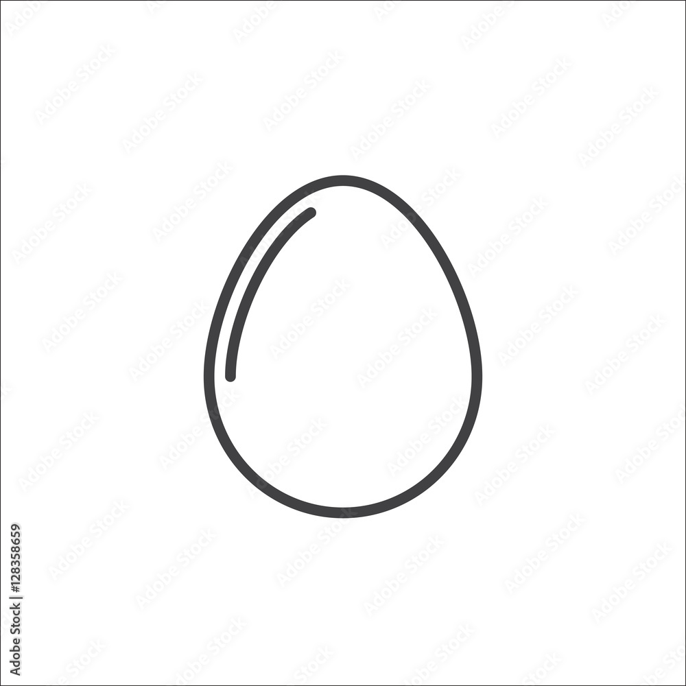 Egg line icon, outline vector sign, linear pictogram isolated on white. logo illustration Egg line icon, outline vector sign, linear pictogram isolated on white. logo illustration