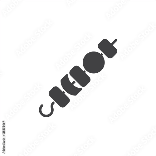 Kebab, shashlik icon vector, filled flat sign, solid pictogram isolated on white, logo illustration
