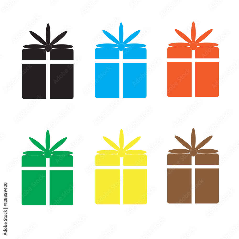 set gift box on white background. set gift box on white background.