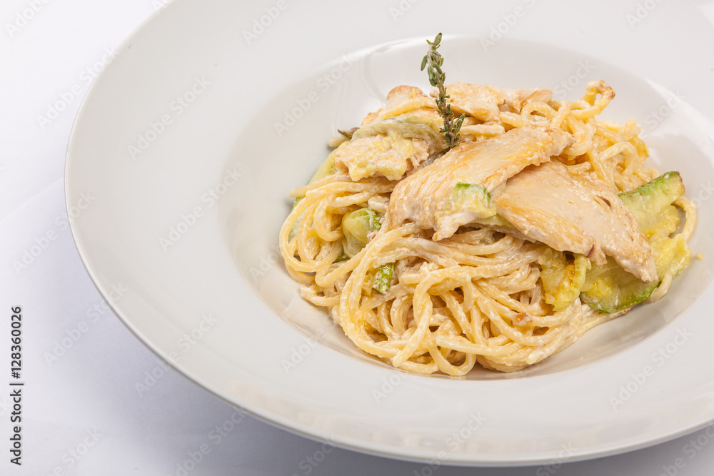 pasta with chicken and Zucchini