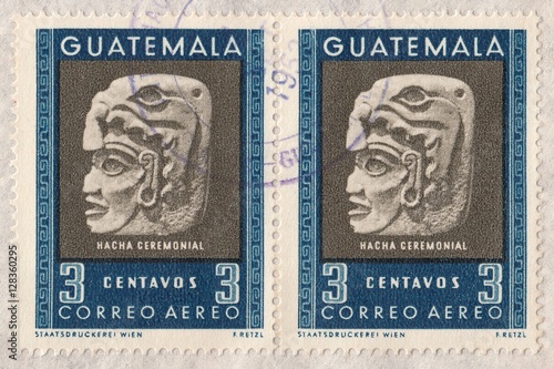 Ceremonial Stone.Postage stamp Guatemala 1953