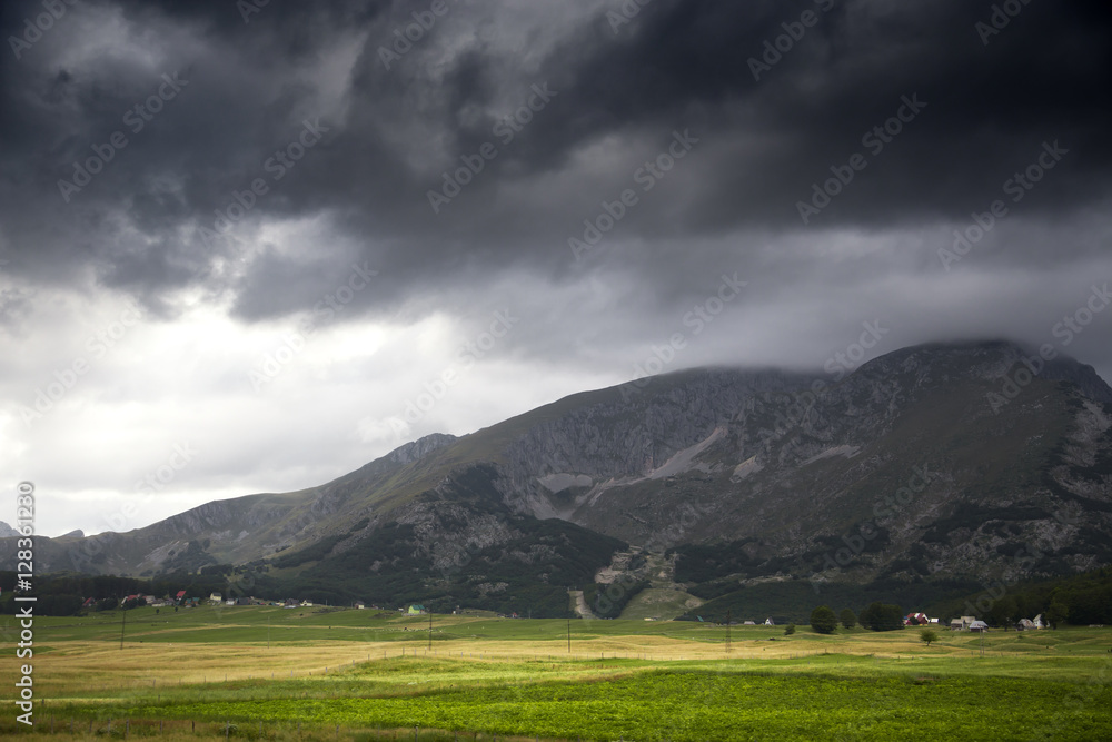 High mountains and clouds, beautiful natura landscape