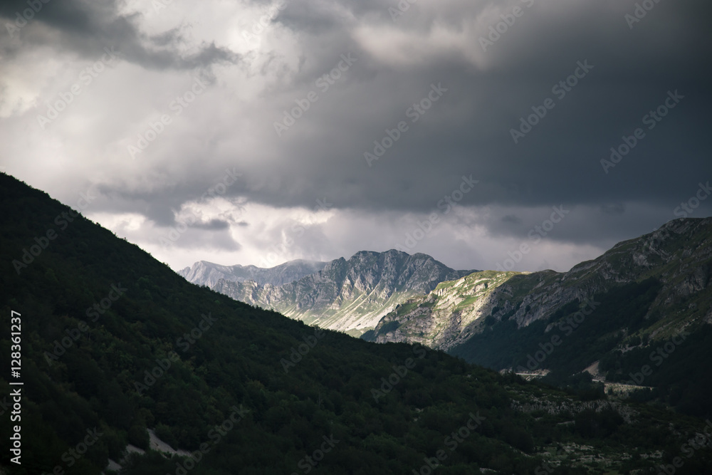 High mountains and clouds, beautiful natura landscape