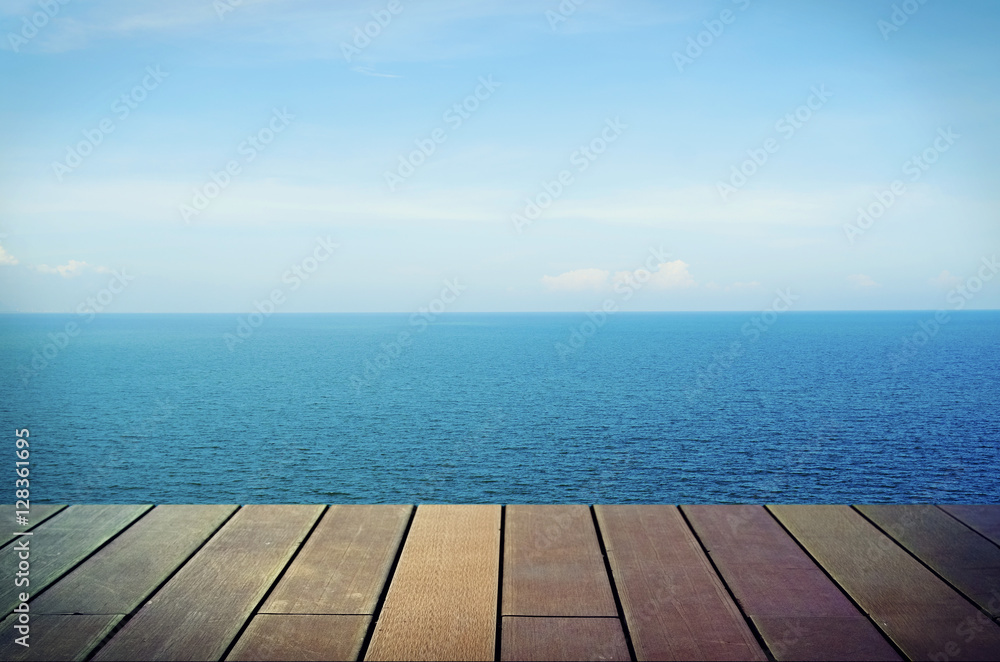 Blue sea and sky background photo stock