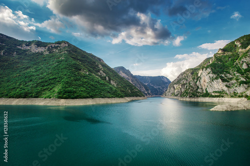 Canyon of Piva lake  Montenegro. Beautiful nature landscape