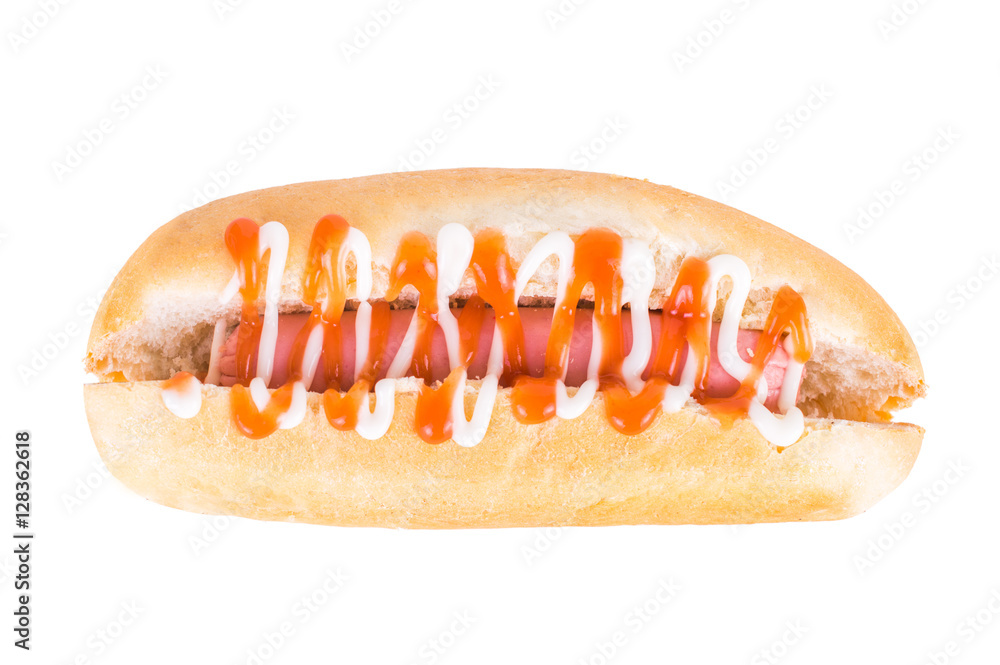 hot dog on isolated white background hot dog on isolated white background