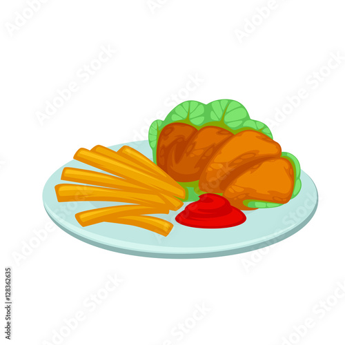 Chicken nuggets and french fries.