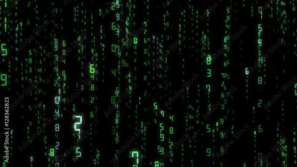 デジタル数字_ループ素材_緑 デジタル数字_ループ素材_緑