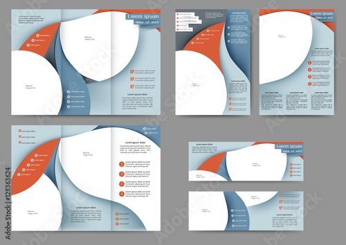 Set of colored abstract brochure template