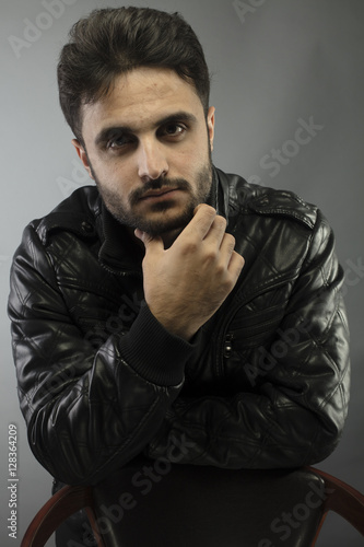 Caucasian boy isolated inside studio