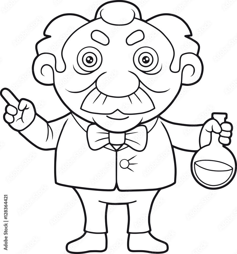 cartoon scientist made a great invention
cartoon scientist made a great invention
