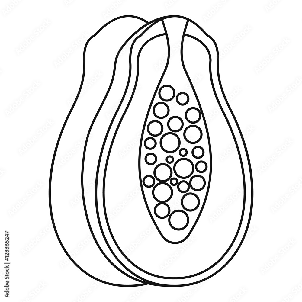 Papaya fruit icon. Outline illustration of papaya fruit vector icon for web