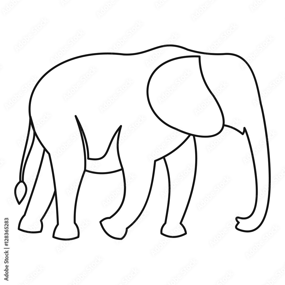 Elephant icon. Outline illustration of elephant vector icon for web