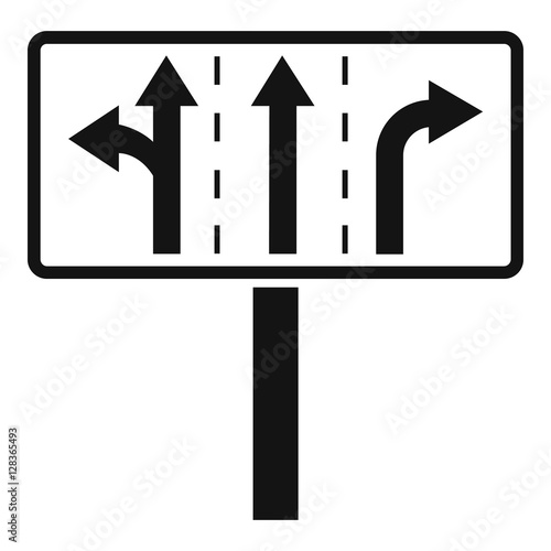 Traffic lanes at crossroads junction icon. Simple illustration of traffic lanes at crossroads junction vector icon for web