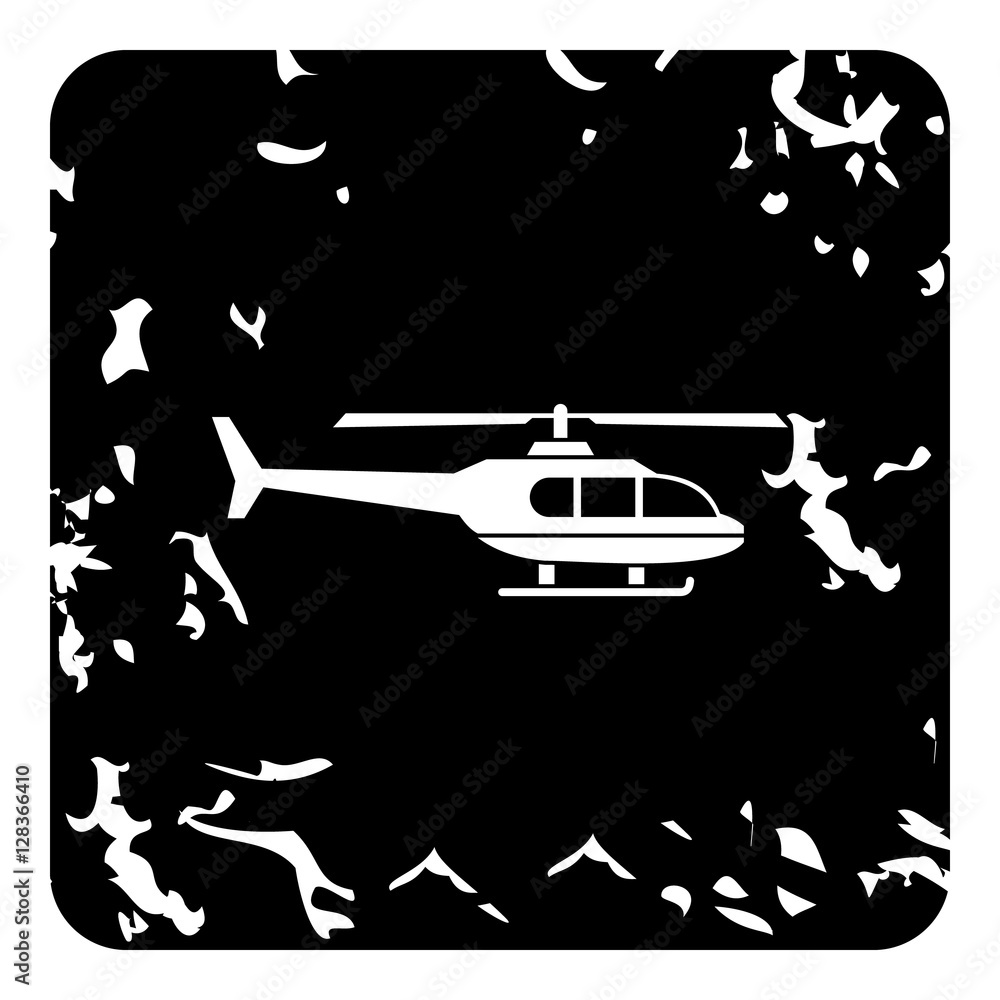 Helicopter icon. Grunge illustration of helicopter vector icon for web design