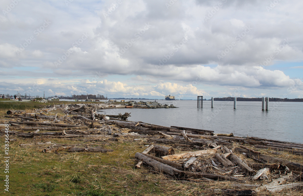 landscapes of Stevestone, small fishing village near Vancouver, British Columbia, Canada