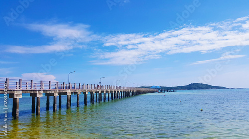 Concrete Walk Bridge Across The Sea Rawai Beach Thailand