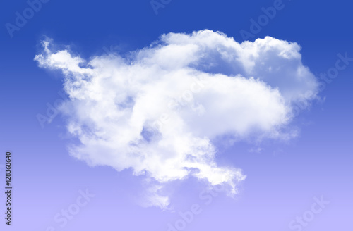 Single cloud shape isolated over blue background