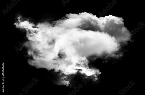 Single cloud shape isolated over black background