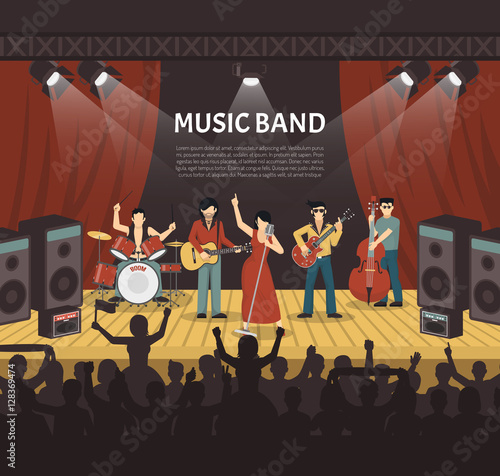 Pop Music Band Vector Illustration
