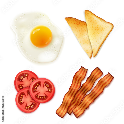 Breakfast Food 4 Top View Icons