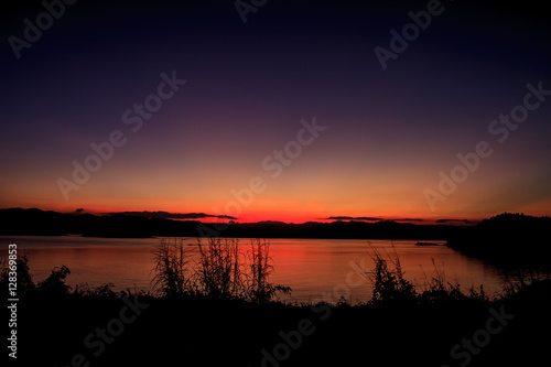 abstract Sunset at lake