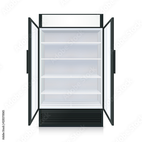 Realistic Empty Commercial Fridge