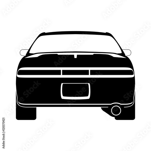 Japan car silhouette, vector, back view, icon