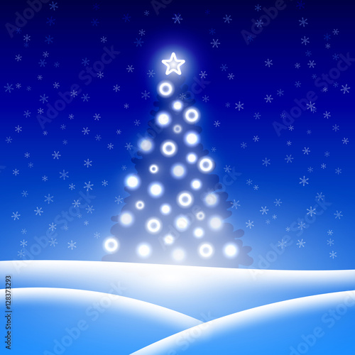 Christmas background with Christmas tree