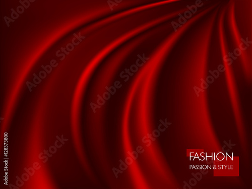 vector illustration of smooth elegant luxury red silk or satin texture. Can be used as background