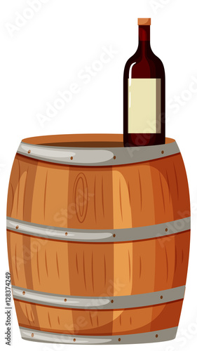 Wooden berrel and red wine