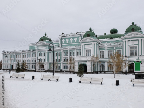 Omsk, Russia - November 22, 2016: Recreation area at the Omsk State Academic Drama Theatre