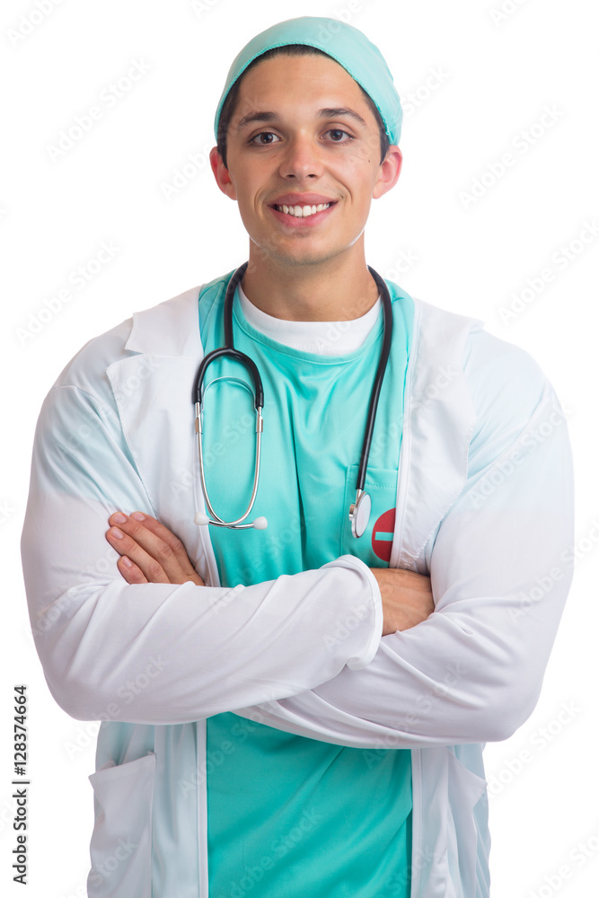 Junger Arzt Doktor lachen Beruf Arztkittel Freisteller Junger Arzt Doktor lachen Beruf Arztkittel Freisteller