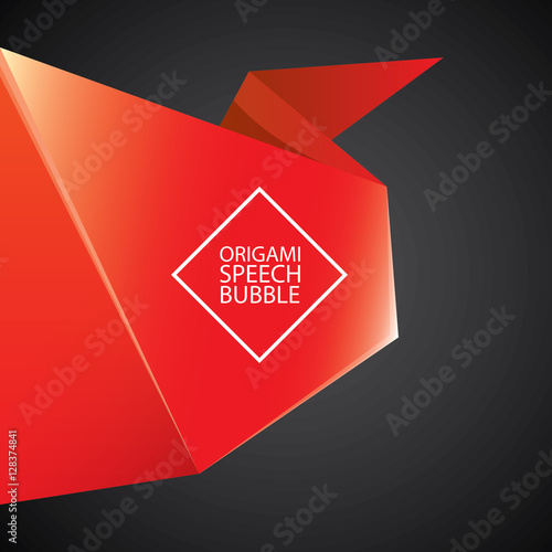 vector red christmas origami speech bubble banner © zmiter