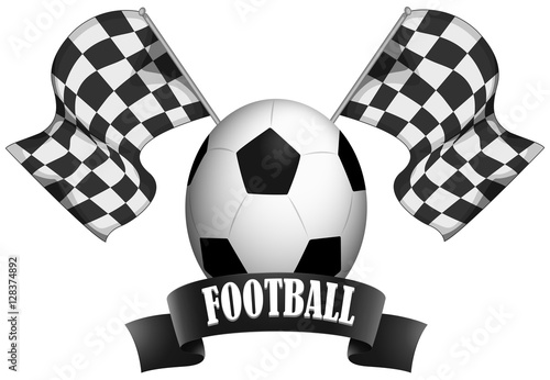 Label design with football and flags