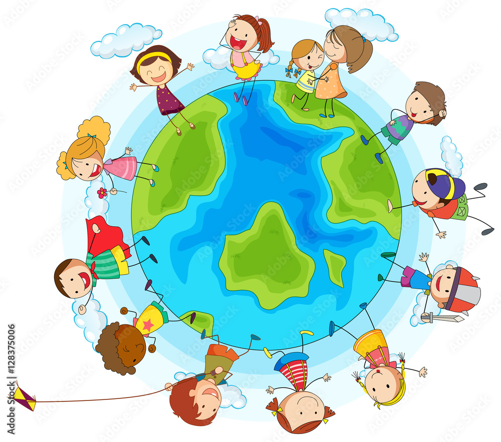 Fototapeta premium Many children around the world