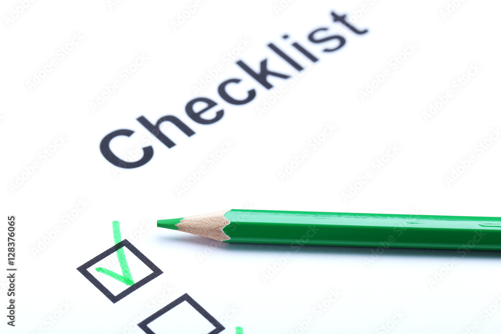 Check boxes on white paper Check boxes on white paper
