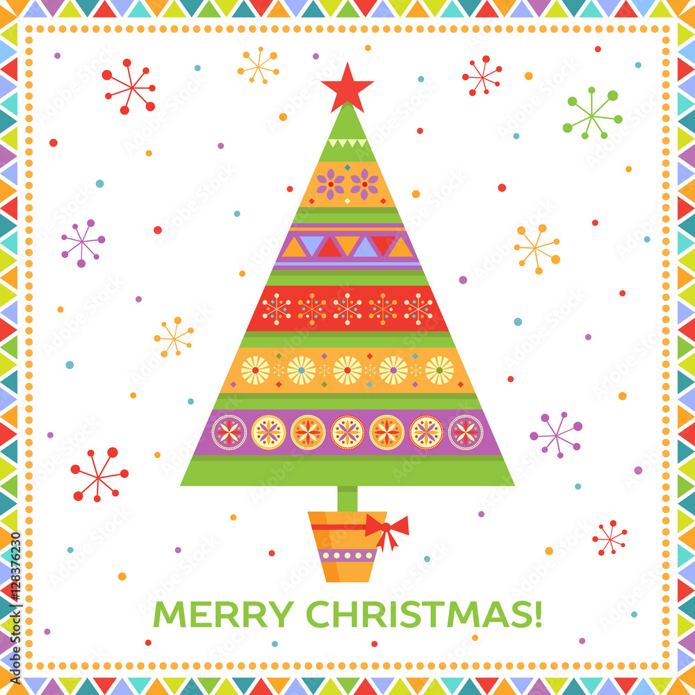 Background with bright fir tree Background with bright fir tree