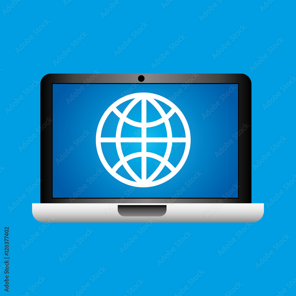 man hand holds laptop mobile world social media vector illustration man hand holds laptop mobile world social media vector illustration