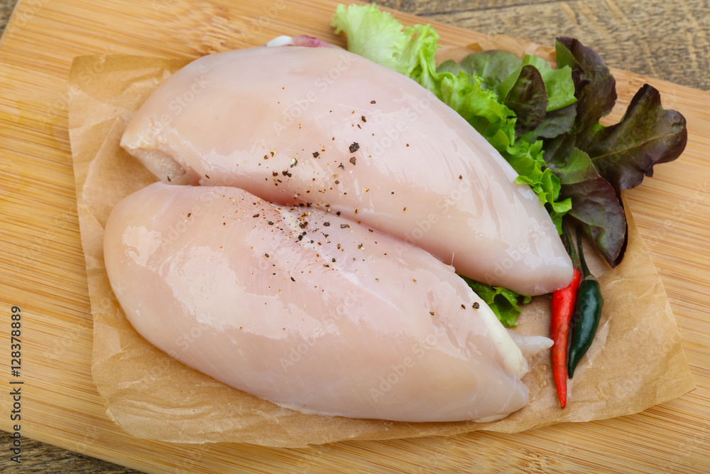 Raw chicken breast